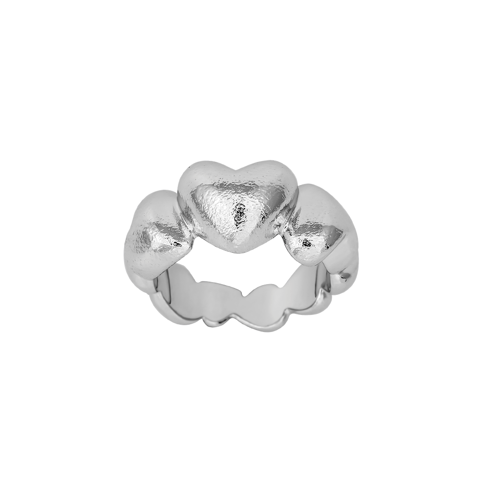 SHAPE sølv rhodinert hjerte ring - 112-000 Størrelse 54