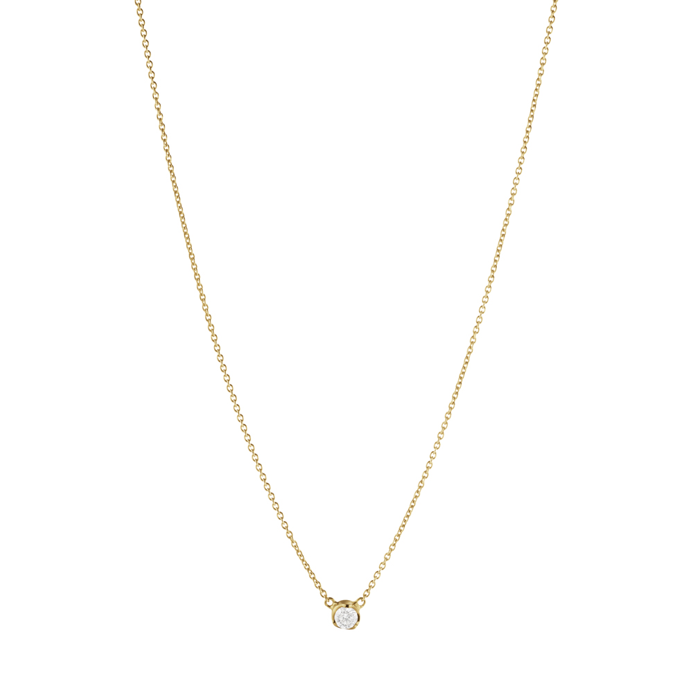 4: Georg Jensen Signatur Diamond 18 kt. guld halskæde med vedhæng med brillant 0,10ct