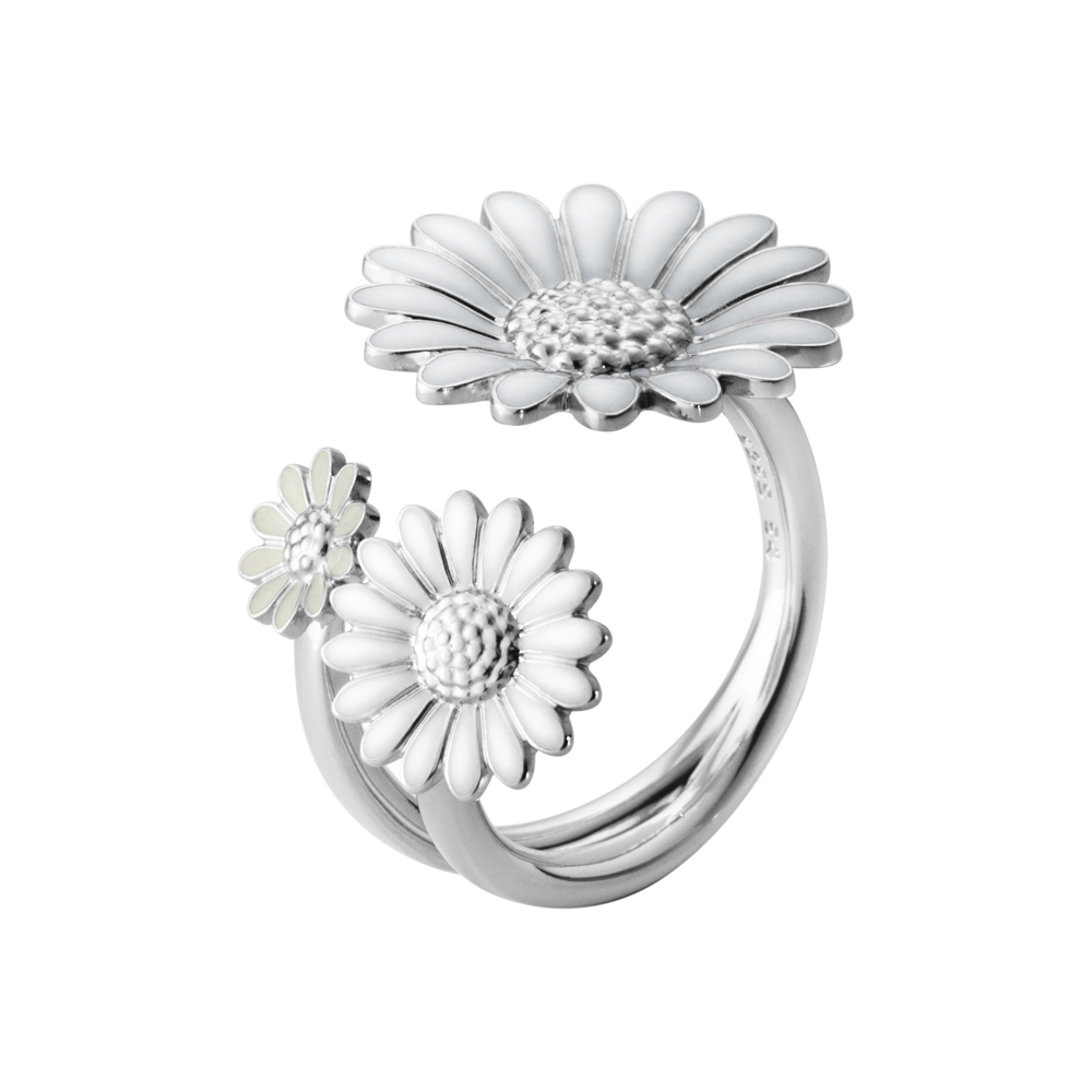 Georg Jensen X Stine Goya Daisy 3 Flower ring Hvid/råhvid 58