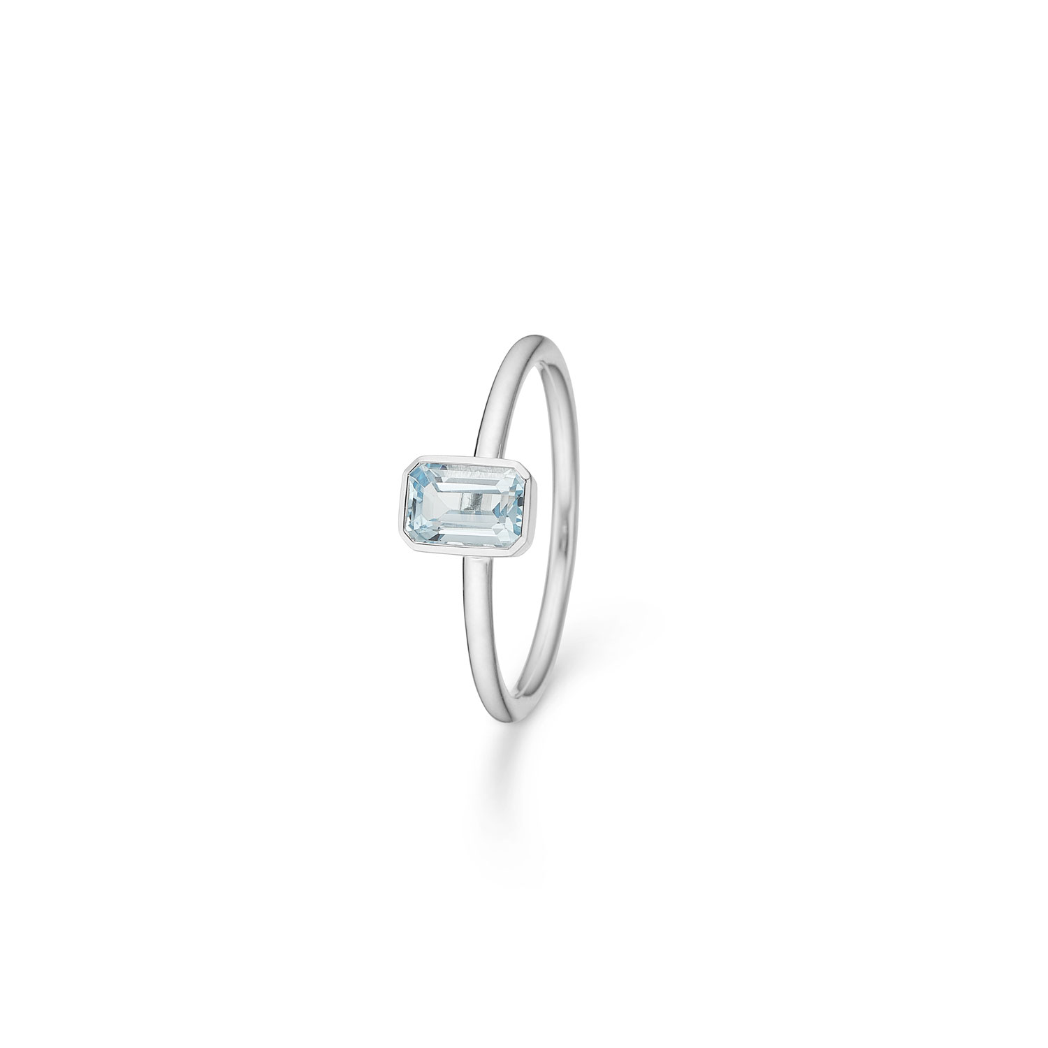 Mads Z Aurora ring, blå topas - 2146501 Sølv m. blå topas 54