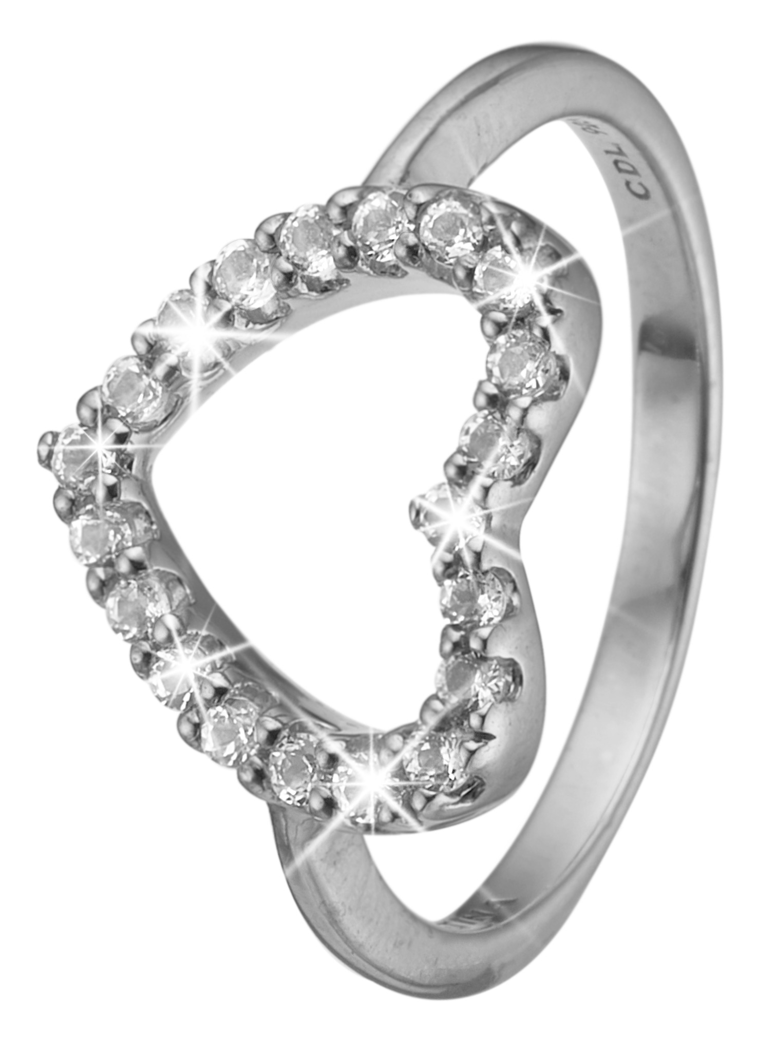 CHRISTINA sølv ring Topaz Heart - 3.21A Størrelse 59
