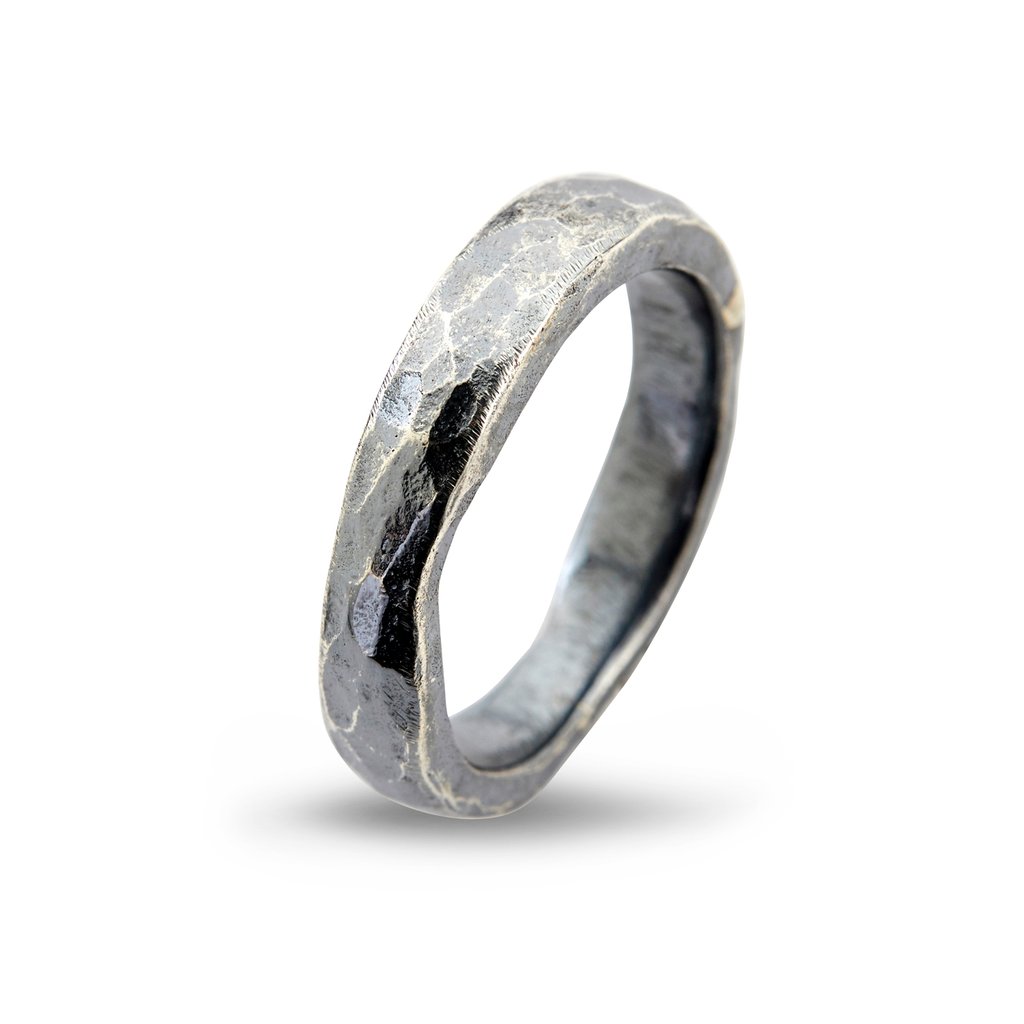 By Birdie Hammered ring i sølv - 50110187 Ox sølv 64