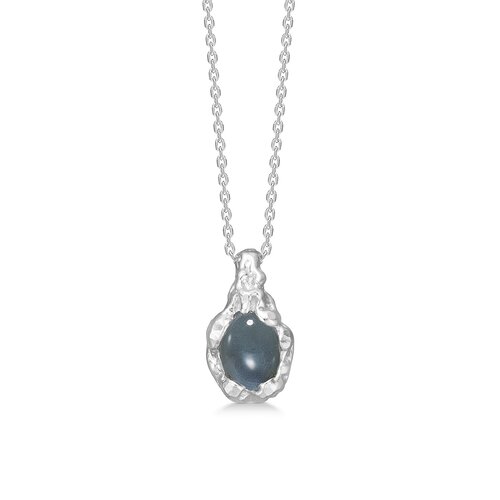 Studio Z Magma sølv halskæde med blå sten - 7127831