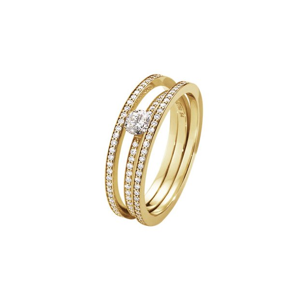 Georg Jensen Halo Solitaire ring fuld pavé - 10014114