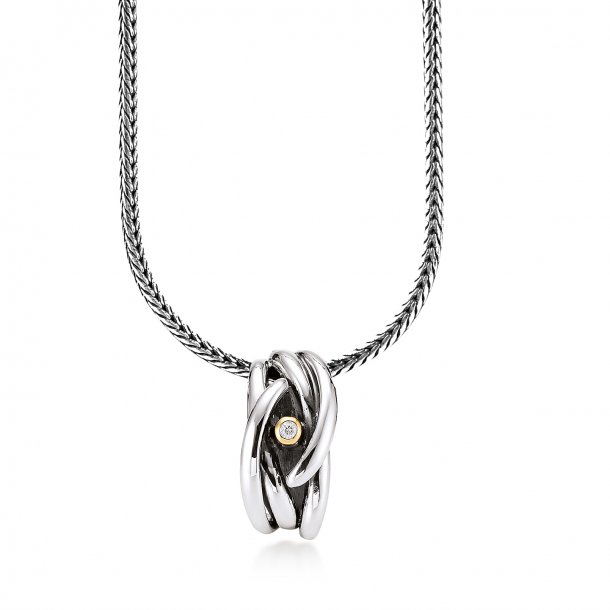 Aagaard sølv collier kæde med vedhæng - 11333863-45