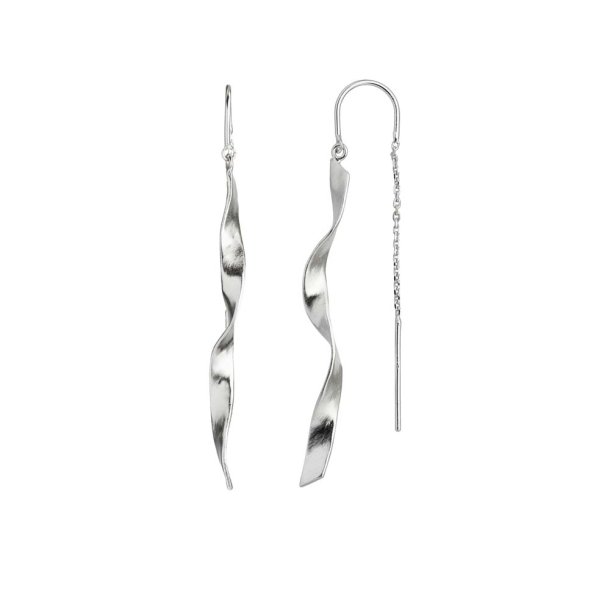 Stine A Long Twisted Hammered ørering - 1188-00-S