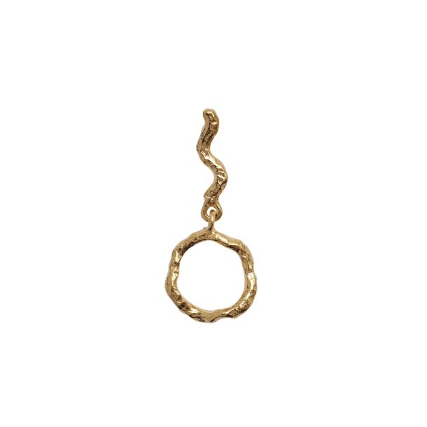 Stine A Petit Wavy Dangling Circle gold ørering - 1285-02-S