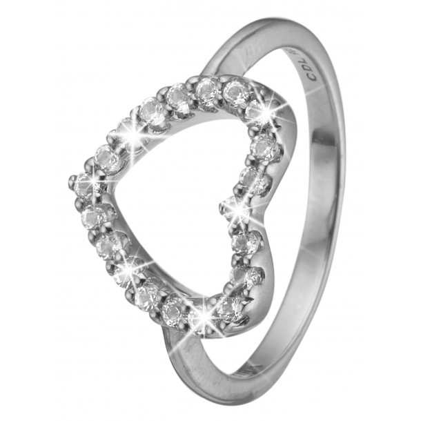 CHRISTINA sølv ring Topaz Heart - 3.21A