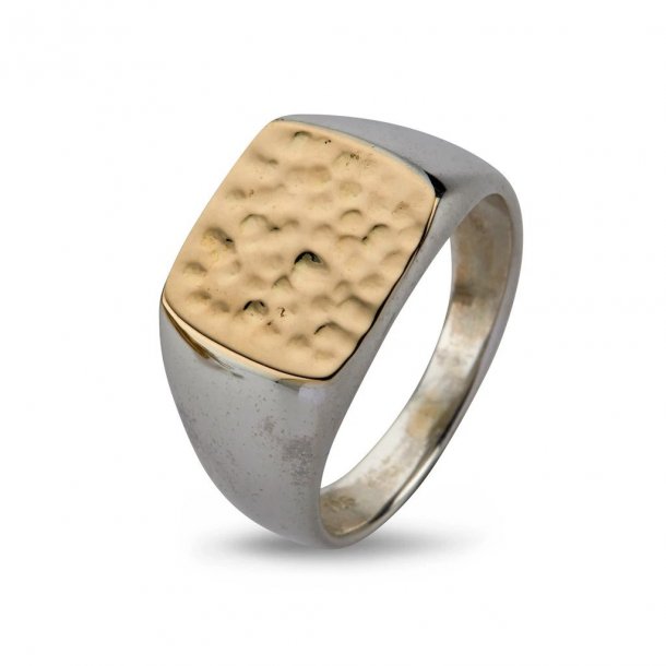 By Birdie Cushion Hammered Gold Top ring - 50110190H