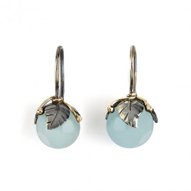 By Birdie Earring Urban Leaf Drops Aquamarine - 50801235F