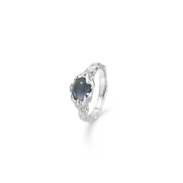 Studio Z Magma sølv ring med blå sten - 7147831
