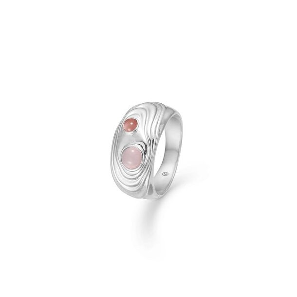 Studio Z Shell sølv ring med rosa sten - 7147838
