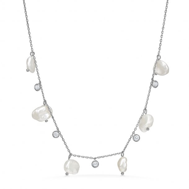 Mads Z sølv kæde med perler - 8127320