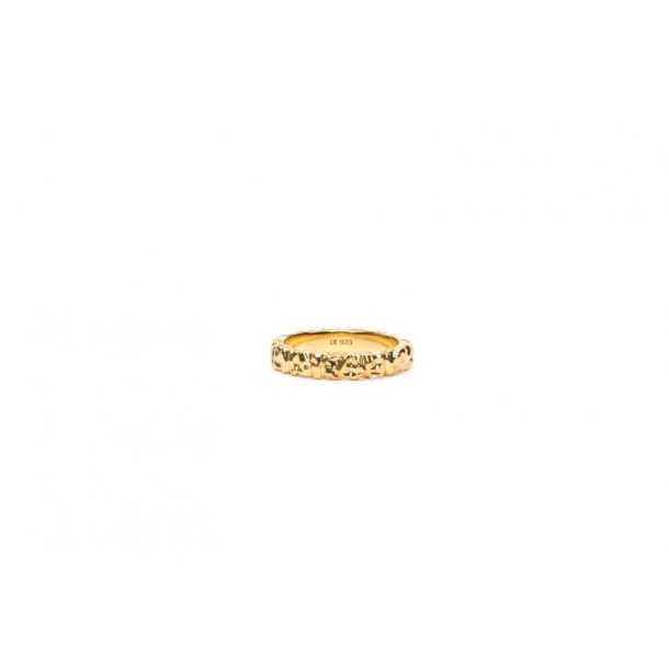 Frederik IX Crunchy Curb ring forgyldt - DMN0313GD