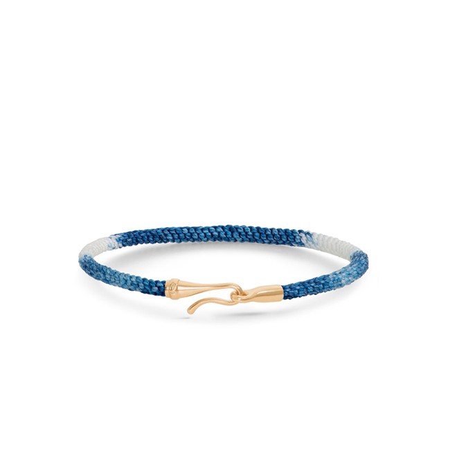 Se Ole Lynggaard Life armbånd - blå guld - A3040-401 Blue Jeans / 18 kt 17 cm hos Brodersen + Kobborg