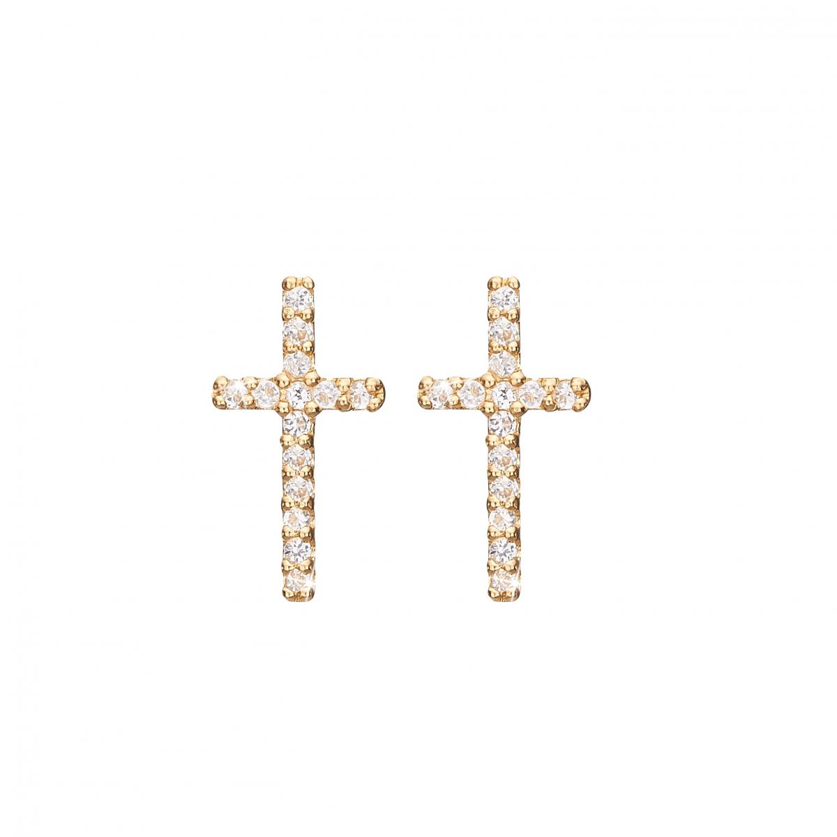 CHRISTINA Sparkling cross ørestikker - 671-G35