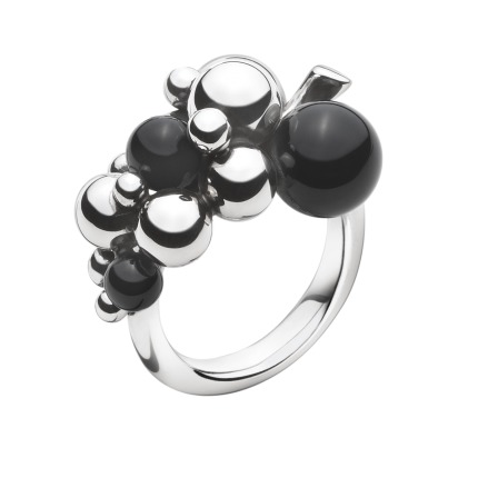 Georg Jensen MOONLIGHT GRAPES ring med onyx - 3559060 200002860054 Sort onyx / S 54