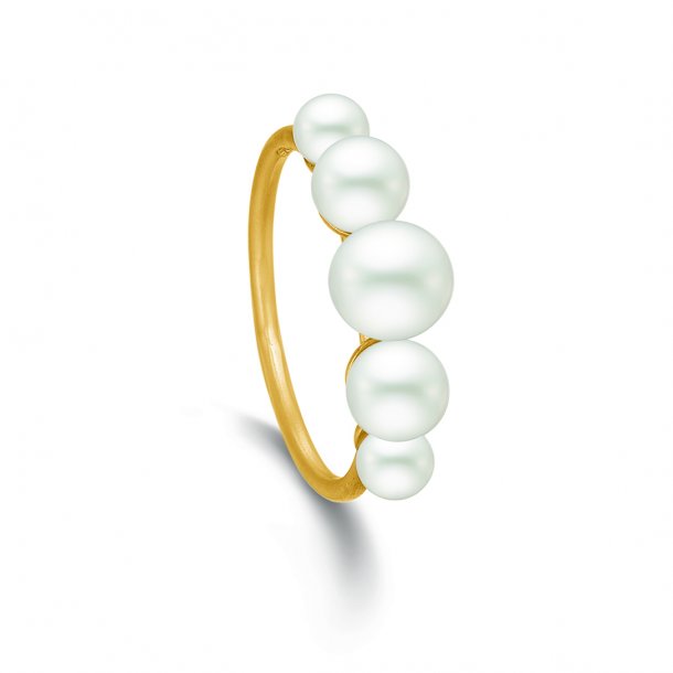 Umeki Bær mister temperamentet Kranz & Ziegler Forgyldt sølv ring med perler - modelnr. 5305655